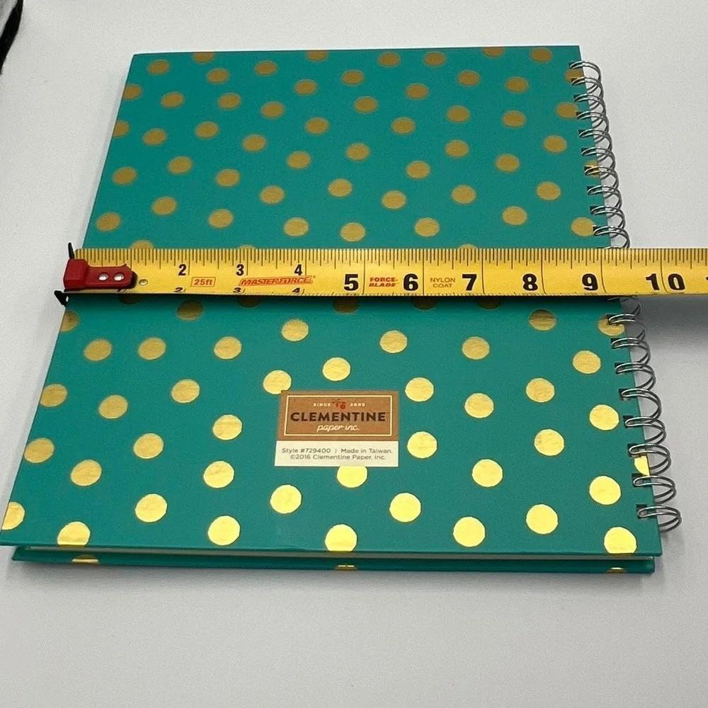 Clementine Paper Inc Notebook Unisex 8.5x11 Teal Gold New Polka Dot 729400
